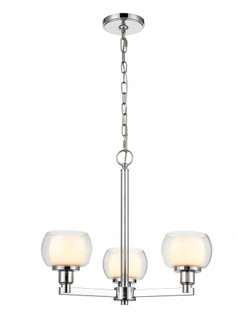 Cairo - 3 Light - 20 inch - Polished Chrome - Chain Hung - Pendant (3442|330-3CR-PC-CLW-LED)