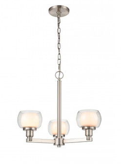 Cairo - 3 Light - 20 inch - Satin Nickel - Chain Hung - Pendant (3442|330-3CR-SN-CLW-LED)