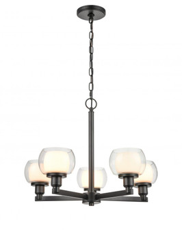 Cairo - 5 Light - 20 inch - Black - Chain Hung - Chandelier (3442|330-5CR-BK-CLW-LED)