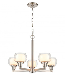 Cairo - 5 Light - 20 inch - Satin Nickel - Chain Hung - Chandelier (3442|330-5CR-SN-CLW)