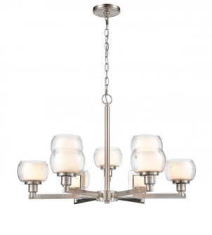 Cairo - 9 Light - 30 inch - Satin Nickel - Chain Hung - Chandelier (3442|330-9CR-SN-CLW-LED)