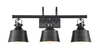 Provin - 3 Light - 28 inch - Matte Black - Bath Vanity Light (3442|370-3W-BK-M)