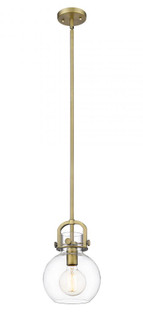 Newton Sphere - 1 Light - 8 inch - Brushed Brass - Stem hung - Mini Pendant (3442|410-1S-BB-8CL)