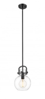 Newton Sphere - 1 Light - 8 inch - Matte Black - Stem hung - Mini Pendant (3442|410-1S-BK-8CL)
