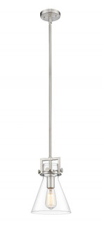 Newton Cone - 1 Light - 8 inch - Brushed Satin Nickel - Cord hung - Mini Pendant (3442|411-1S-SN-8CL)