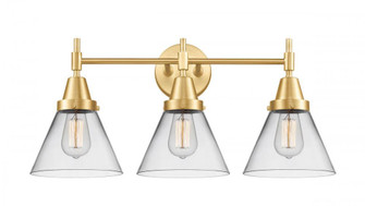 Cone - 3 Light - 26 inch - Satin Gold - Bath Vanity Light (3442|447-3W-SG-G42-LED)