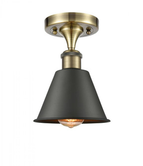 Smithfield - 1 Light - 7 inch - Antique Brass - Semi-Flush Mount (3442|516-1C-AB-M8-BK-LED)