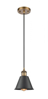 Smithfield - 1 Light - 7 inch - Brushed Brass - Cord hung - Mini Pendant (3442|516-1P-BB-M8-BK-LED)