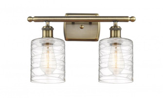 Cobbleskill - 2 Light - 15 inch - Antique Brass - Bath Vanity Light (3442|516-2W-AB-G1113-LED)