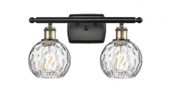 Athens Water Glass - 2 Light - 16 inch - Black Antique Brass - Bath Vanity Light (3442|516-2W-BAB-G1215-6)