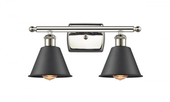 Smithfield - 2 Light - 17 inch - Polished Nickel - Bath Vanity Light (3442|516-2W-PN-M8-BK)