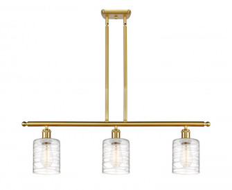 Cobbleskill - 3 Light - 36 inch - Satin Gold - Stem hung - Island Light (3442|516-3I-SG-G1113-LED)