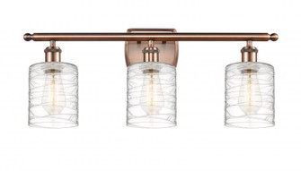 Cobbleskill - 3 Light - 25 inch - Antique Copper - Bath Vanity Light (3442|516-3W-AC-G1113-LED)