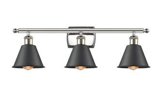 Smithfield - 3 Light - 27 inch - Polished Nickel - Bath Vanity Light (3442|516-3W-PN-M8-BK-LED)