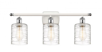 Cobbleskill - 3 Light - 25 inch - White Polished Chrome - Bath Vanity Light (3442|516-3W-WPC-G1113-LED)