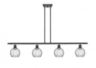 Athens Water Glass - 4 Light - 48 inch - Oil Rubbed Bronze - Stem hung - Island Light (3442|516-4I-OB-G1215-6-LED)