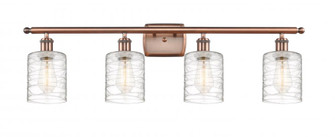 Cobbleskill - 4 Light - 35 inch - Antique Copper - Bath Vanity Light (3442|516-4W-AC-G1113-LED)