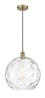 Athens Water Glass - 1 Light - 13 inch - Antique Brass - Cord hung - Pendant (3442|616-1P-AB-G1215-14)