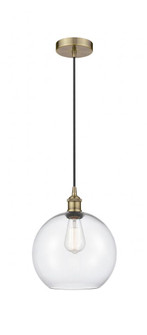 Athens - 1 Light - 10 inch - Antique Brass - Cord hung - Mini Pendant (3442|616-1P-AB-G122-10)