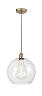 Athens - 1 Light - 12 inch - Antique Brass - Cord hung - Mini Pendant (3442|616-1P-AB-G122-12-LED)