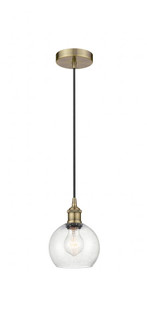 Athens - 1 Light - 6 inch - Antique Brass - Cord hung - Mini Pendant (3442|616-1P-AB-G124-6-LED)