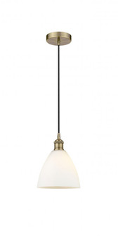 Bristol - 1 Light - 8 inch - Antique Brass - Cord hung - Mini Pendant (3442|616-1P-AB-GBD-751-LED)