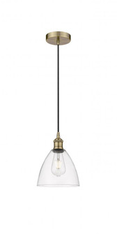 Bristol - 1 Light - 8 inch - Antique Brass - Cord hung - Mini Pendant (3442|616-1P-AB-GBD-752)