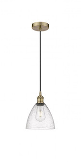 Bristol - 1 Light - 8 inch - Antique Brass - Cord hung - Mini Pendant (3442|616-1P-AB-GBD-754-LED)