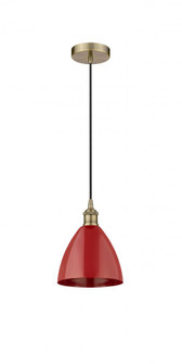 Plymouth - 1 Light - 8 inch - Antique Brass - Cord hung - Mini Pendant (3442|616-1P-AB-MBD-75-RD)