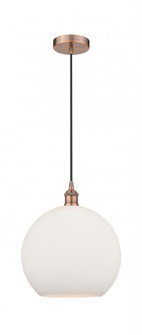 Athens - 1 Light - 12 inch - Antique Copper - Cord hung - Mini Pendant (3442|616-1P-AC-G121-12-LED)
