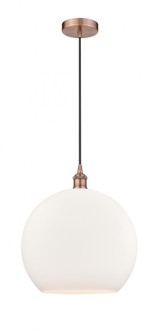 Athens - 1 Light - 14 inch - Antique Copper - Cord hung - Pendant (3442|616-1P-AC-G121-14-LED)