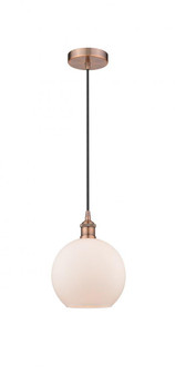 Athens - 1 Light - 8 inch - Antique Copper - Cord hung - Mini Pendant (3442|616-1P-AC-G121-8-LED)