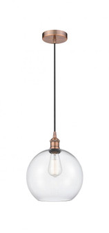 Athens - 1 Light - 10 inch - Antique Copper - Cord hung - Mini Pendant (3442|616-1P-AC-G122-10-LED)