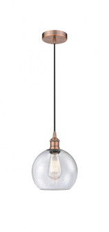 Athens - 1 Light - 8 inch - Antique Copper - Cord hung - Mini Pendant (3442|616-1P-AC-G124-8)