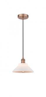 Orwell - 1 Light - 8 inch - Antique Copper - Cord hung - Mini Pendant (3442|616-1P-AC-G131-LED)
