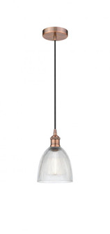Castile - 1 Light - 6 inch - Antique Copper - Cord hung - Mini Pendant (3442|616-1P-AC-G382-LED)