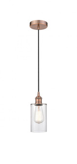 Clymer - 1 Light - 4 inch - Antique Copper - Cord hung - Mini Pendant (3442|616-1P-AC-G802-LED)