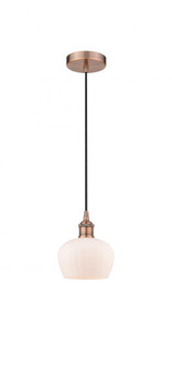 Fenton - 1 Light - 7 inch - Antique Copper - Cord hung - Mini Pendant (3442|616-1P-AC-G91)