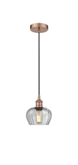 Fenton - 1 Light - 7 inch - Antique Copper - Cord hung - Mini Pendant (3442|616-1P-AC-G92)