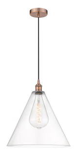Berkshire - 1 Light - 16 inch - Antique Copper - Cord hung - Pendant (3442|616-1P-AC-GBC-162-LED)