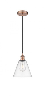Berkshire - 1 Light - 8 inch - Antique Copper - Cord hung - Mini Pendant (3442|616-1P-AC-GBC-82-LED)