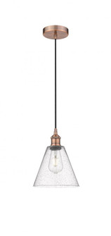 Berkshire - 1 Light - 8 inch - Antique Copper - Cord hung - Mini Pendant (3442|616-1P-AC-GBC-84-LED)