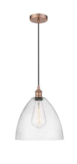 Bristol - 1 Light - 12 inch - Antique Copper - Cord hung - Mini Pendant (3442|616-1P-AC-GBD-124-LED)