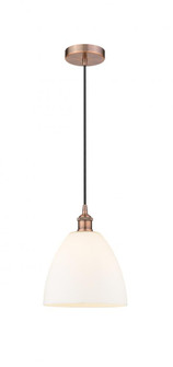 Bristol - 1 Light - 9 inch - Antique Copper - Cord hung - Mini Pendant (3442|616-1P-AC-GBD-91-LED)