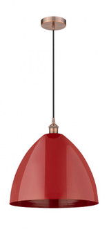 Plymouth - 1 Light - 16 inch - Antique Copper - Cord hung - Mini Pendant (3442|616-1P-AC-MBD-16-RD)
