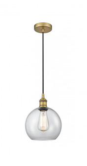 Athens - 1 Light - 8 inch - Brushed Brass - Cord hung - Mini Pendant (3442|616-1P-BB-G122-8-LED)