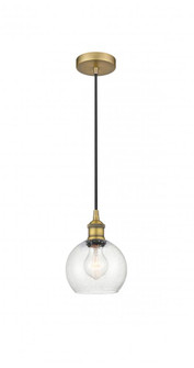 Athens - 1 Light - 6 inch - Brushed Brass - Cord hung - Mini Pendant (3442|616-1P-BB-G124-6-LED)