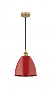 Plymouth - 1 Light - 9 inch - Brushed Brass - Cord hung - Mini Pendant (3442|616-1P-BB-MBD-9-RD-LED)