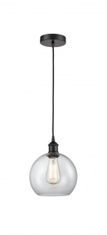 Athens - 1 Light - 8 inch - Matte Black - Cord hung - Mini Pendant (3442|616-1P-BK-G122-8)
