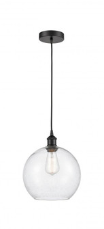 Athens - 1 Light - 10 inch - Matte Black - Cord hung - Mini Pendant (3442|616-1P-BK-G124-10-LED)